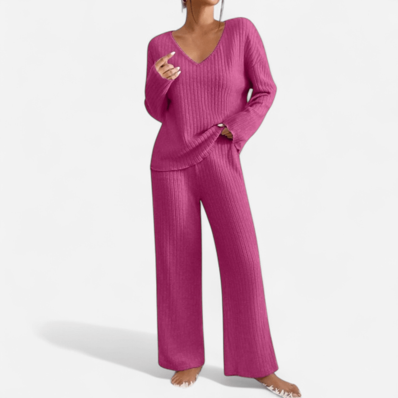 Navoura Clothing set Kathy - V-Neck Knit Set for Effortless Casual Style