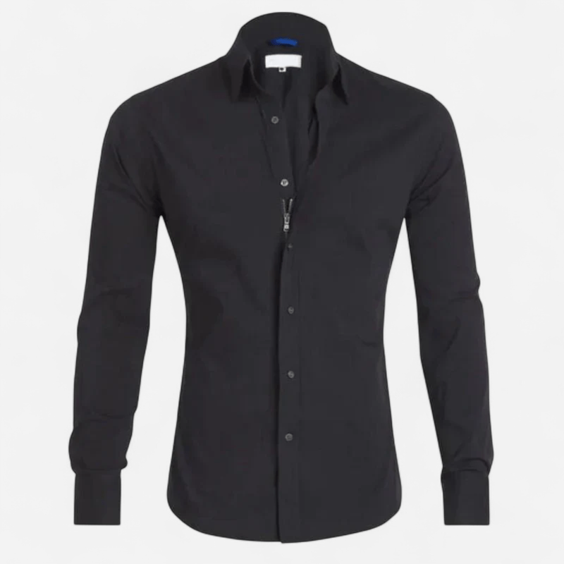 Navoura Milan - Elegant Fitted Zip-Up Shirt for Modern Style